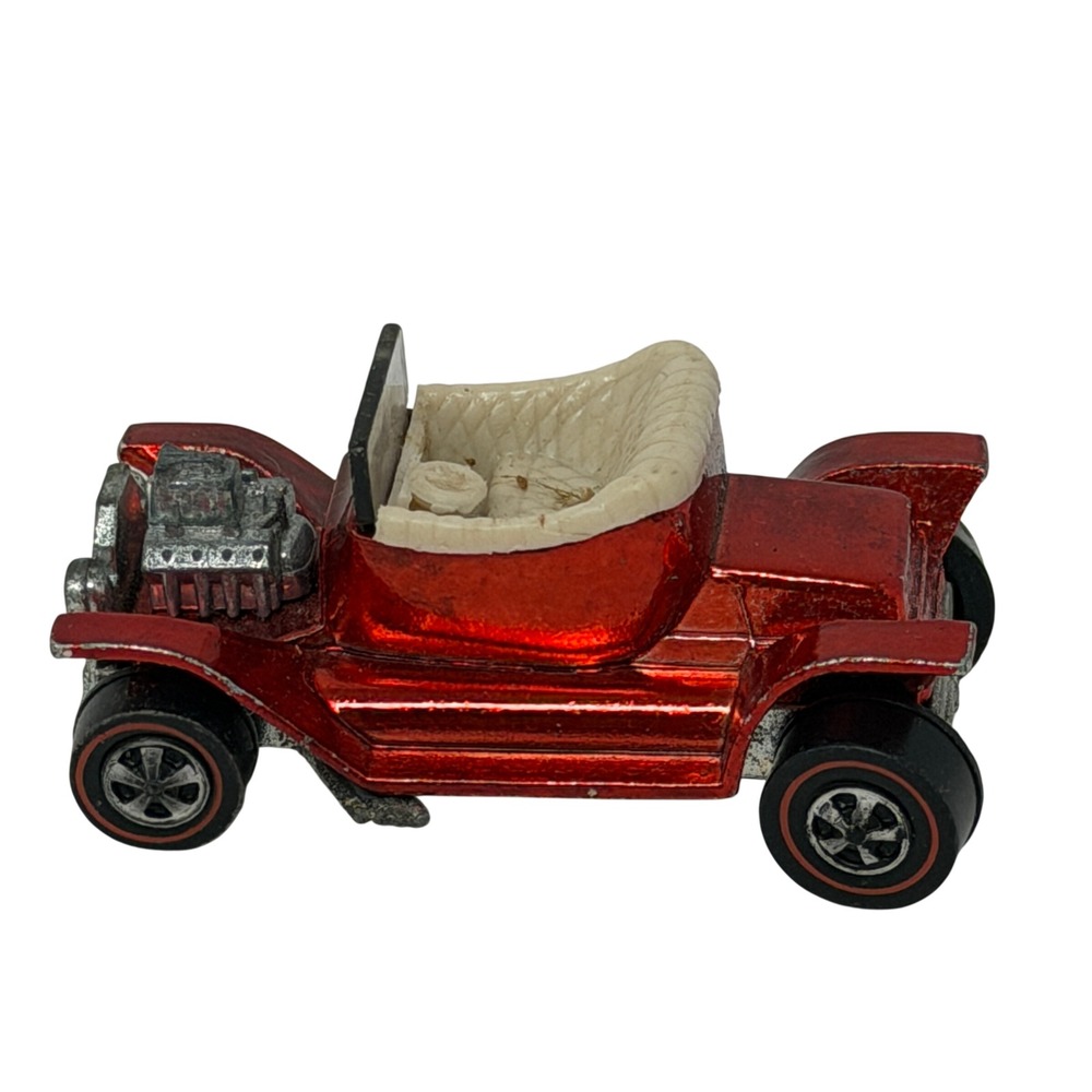 Vintage Hot Wheels Redline Hot Heap Red USA Ivory Interior 1968 Playworn